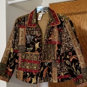Coldwater Creek Patchwork Embellished Jacket XL